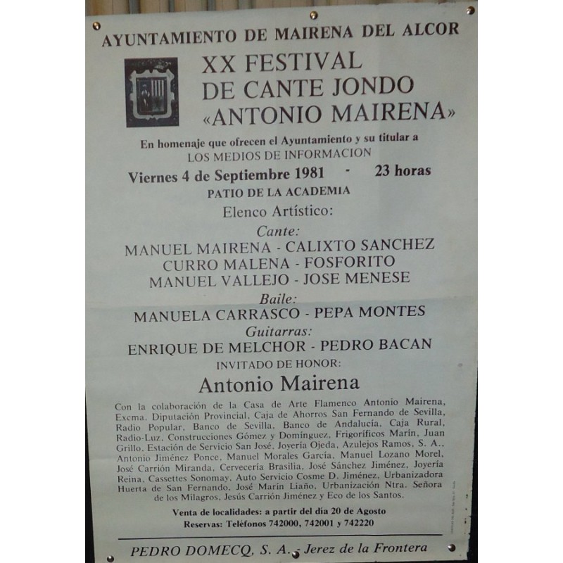 FLAMENCO MAIRENA DEL ALCOR.- 4-09-81 MED 50X 70 CYM