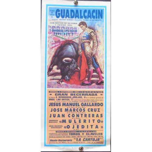 PLAZ DE TOROS DE GUADALCACIN.- 4-SEPT.- 1993.- MED15X30 CTM