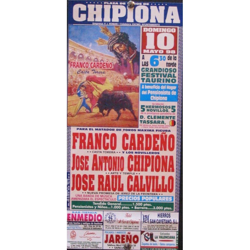 PLAZ DE TOROS DE CHIPIONA.- 10 MAYO 1998.- MED 15X 30 CTM