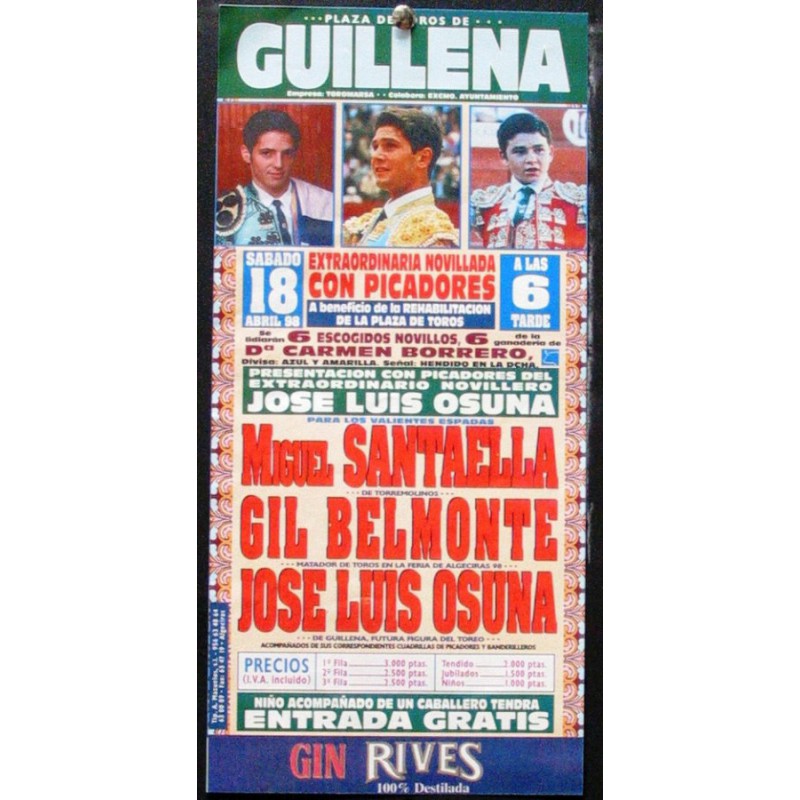 PLA DE TOROS DE GUILLENA.- 18 SBRIL 1998.- 15X 30 CTM