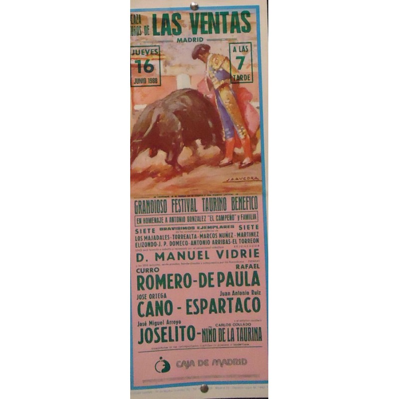 PLAZ DE TOROS DE MADRID- 16 JUNIO 1988.- MED 18X46
