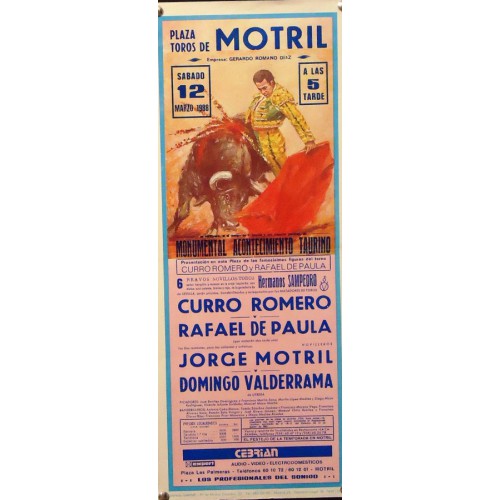 PLAZ DE TOROS DE MOTRIL.- 12 MARZO 1988- MED 18X35 CTM