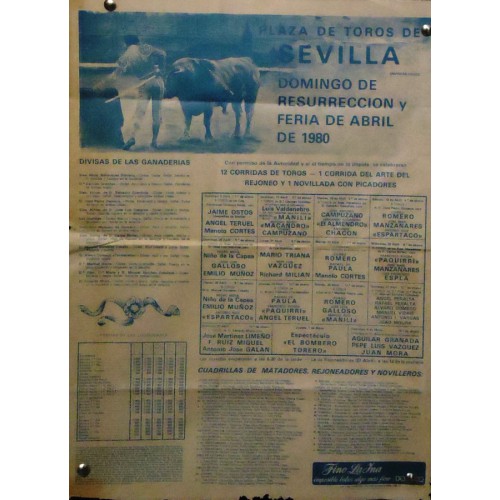 Plaza de toros de Sevilla.- año 1980.- med 30 x60 ctm