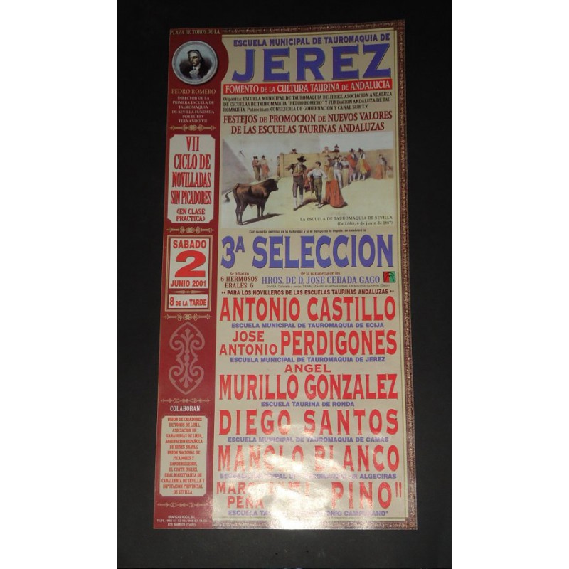 PLAZ DE TOROS DE JEREZ.-  2 JUNIO 20001.- MED 15 X 30 CTM