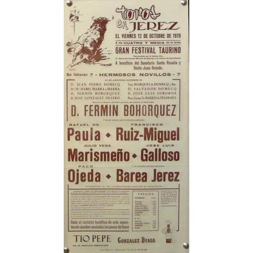 PLAZA DE TOROS DE JEREZ 12 OCTUBRE 1979 MED 22X 44 CTM